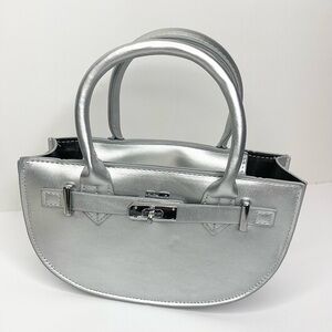 Silver Metallic Chrome Handbag
